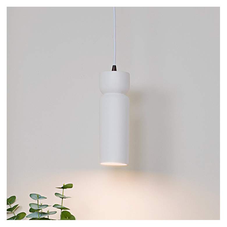 Tall Hourglass LED Pendant - Bisque - DB