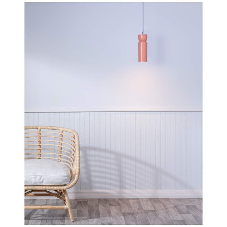 Tall Hourglass LED Pendant - Gloss Blush