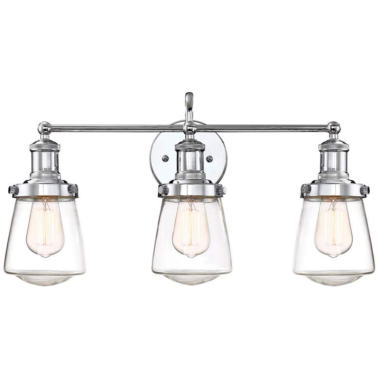 Taylor 22 3/4" Wide Chrome 3-Light Bath Light
