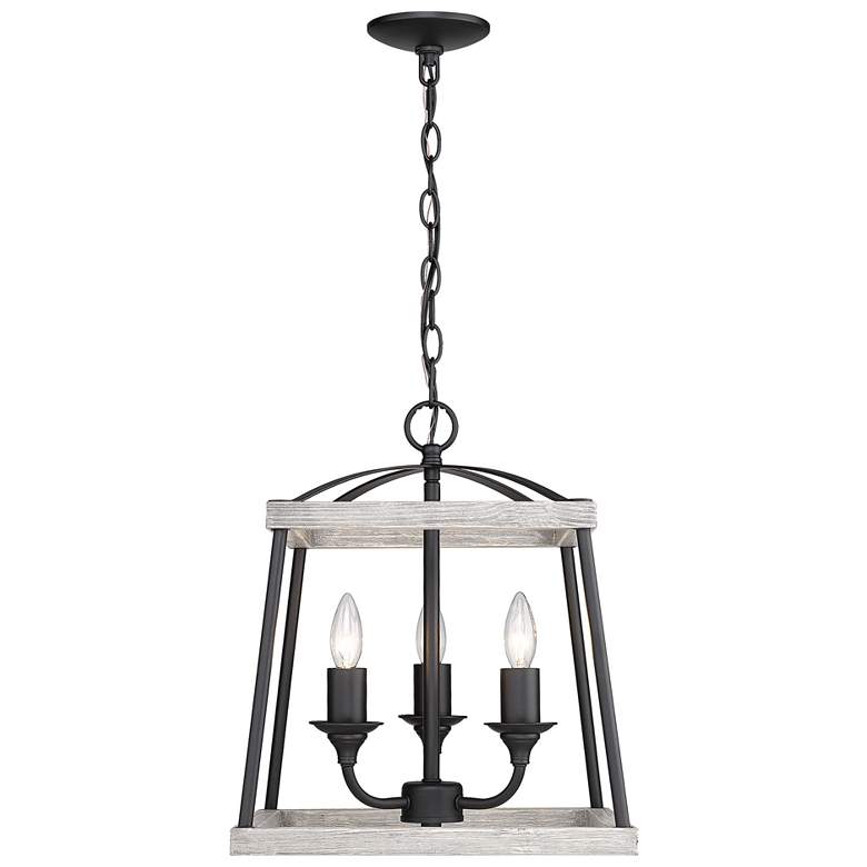 Teagan 14 1/2"W Natural Black 3-Light Foyer Pendant Light