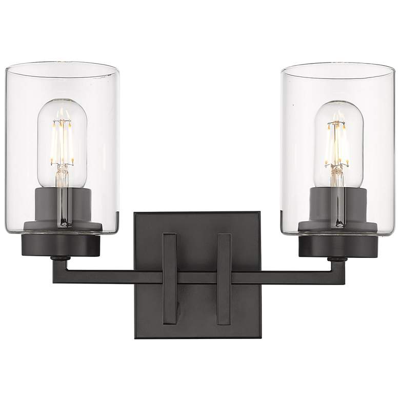 Tribeca 13 1/2" Wide Matte Black 2-Light Bath Light