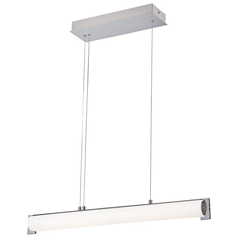 Tube 30"W Brushed Nickel LED Kitchen Island Light Pendant
