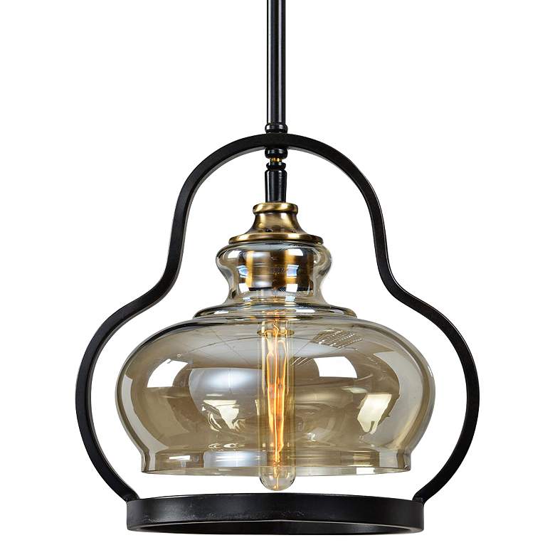 Uttermost Cotulla 1 Light Amber Glass Mini Pendant