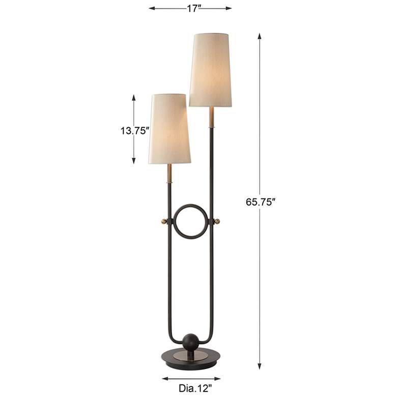Uttermost Riano Matte Black 2-Light Metal Floor Lamp