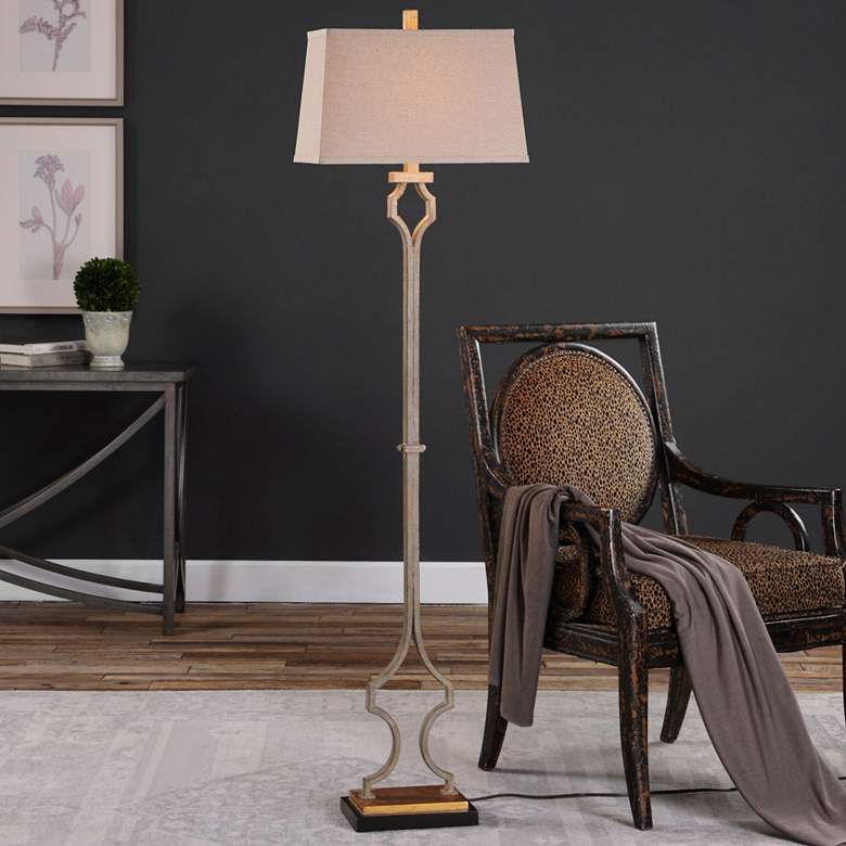 Uttermost Vincent 65" High Hand-Forged Metal Floor Lamp