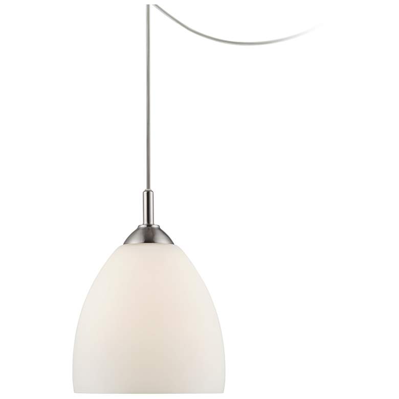 Opal Glass Plug-In Swag Style 9" Wide Mini Pendant