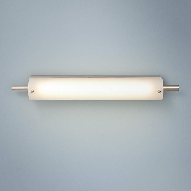 Vail 22 1/2" Wide Brushed Steel Opal Glass LED Bath Light