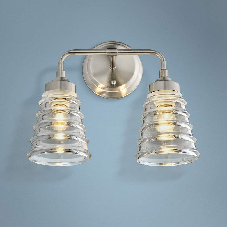 Varaluz Amherst 11" High 2-Light Brushed Nickel Wall Sconce
