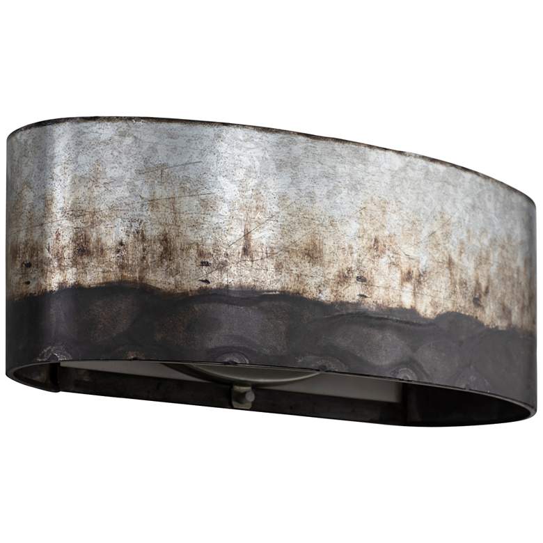 Varaluz Cannery 6" High Ombre Galvanized 2-Light Wall Sconce