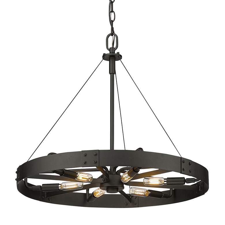Vaughn 22 1/2" Wide Natural Black 6-Light Ring Pendant