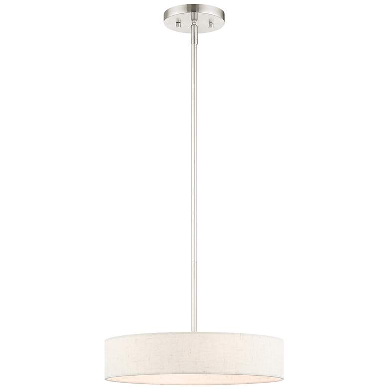 Venlo 14" Wide Brushed Nickel Drum Pendant Light