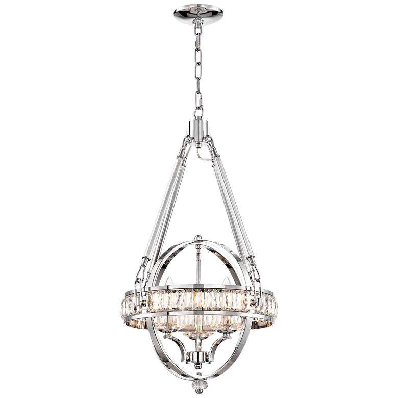 Victoria Chrome 16" Wide Clear Crystal Chandelier