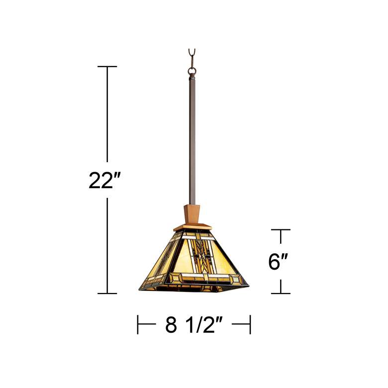 Walnut Mission 8 1/2" Wide Wheat Grass Pattern Mini-Pendant