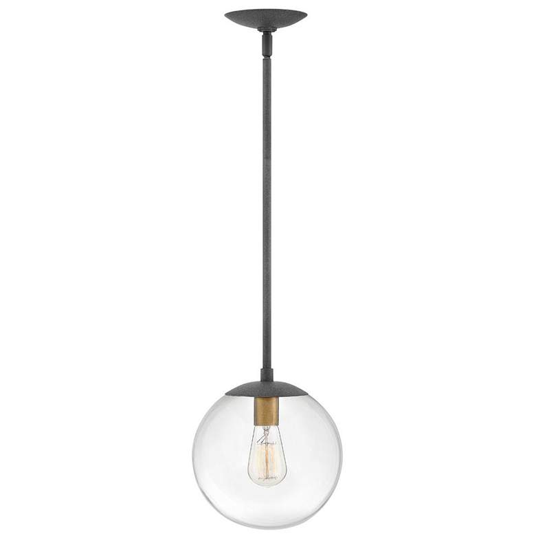 Warby 9 1/2" Wide Black Gold with Clear Shade Mini Pendant