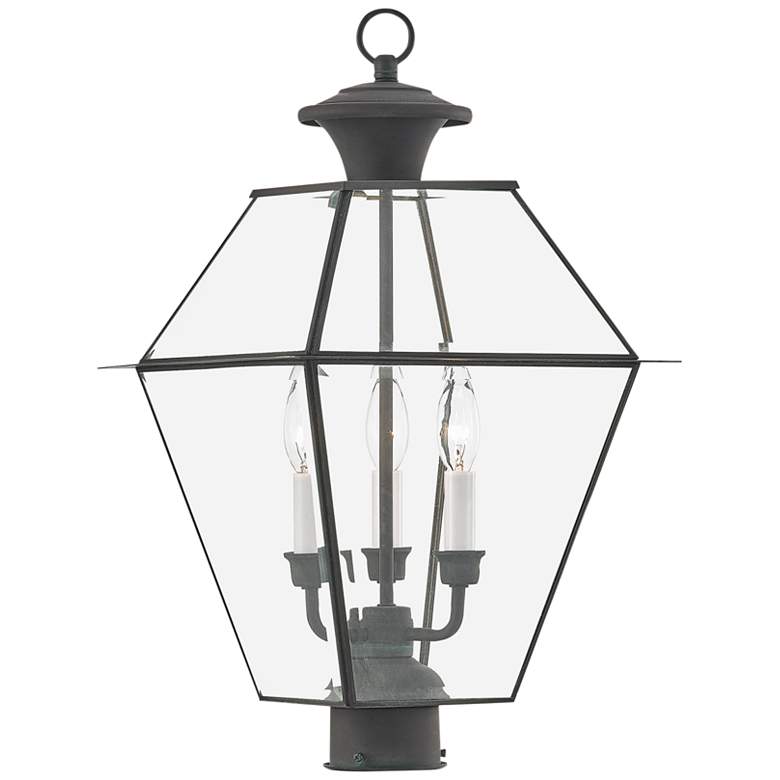 Westover 22" High Charcoal 3-Light Outdoor Post Light