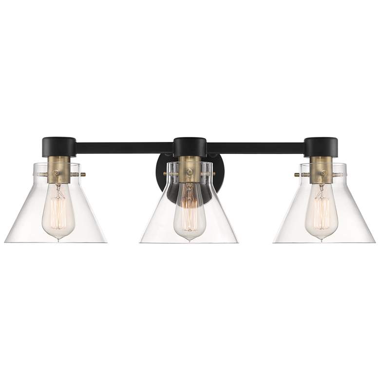 Willow Creek 25" Wide Matte Black 3-Light Bath Light