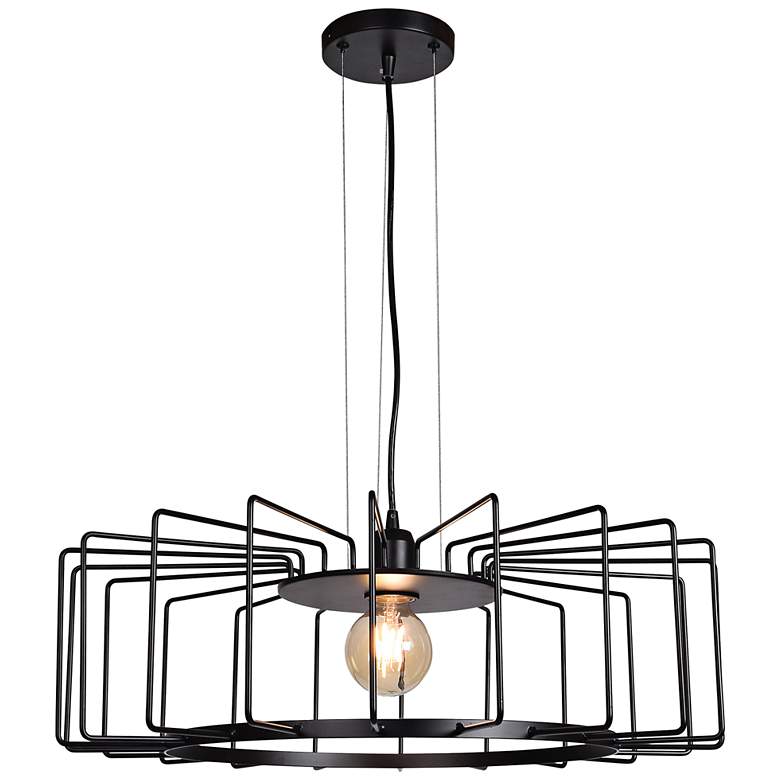 Wired 23 1/4" Wide Black LED Pendant Light