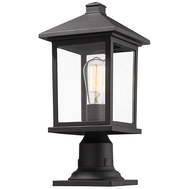 Z-Lite 1 Light Outdoor Pier Mount Light in Black Finish