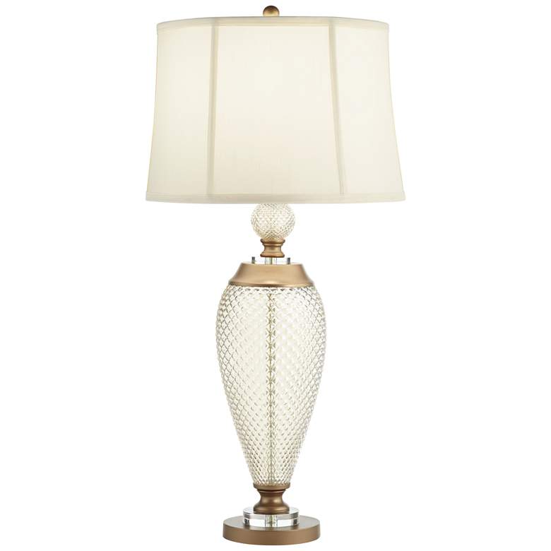 Elling Matte Brass and Textured Glass Table Lamp