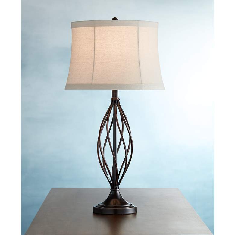 Liam Iron Twist Bronze Table Lamp