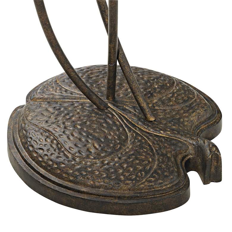 Franklin Iron Works Bronze and Gold Intertwined Lilies Floor Lamp