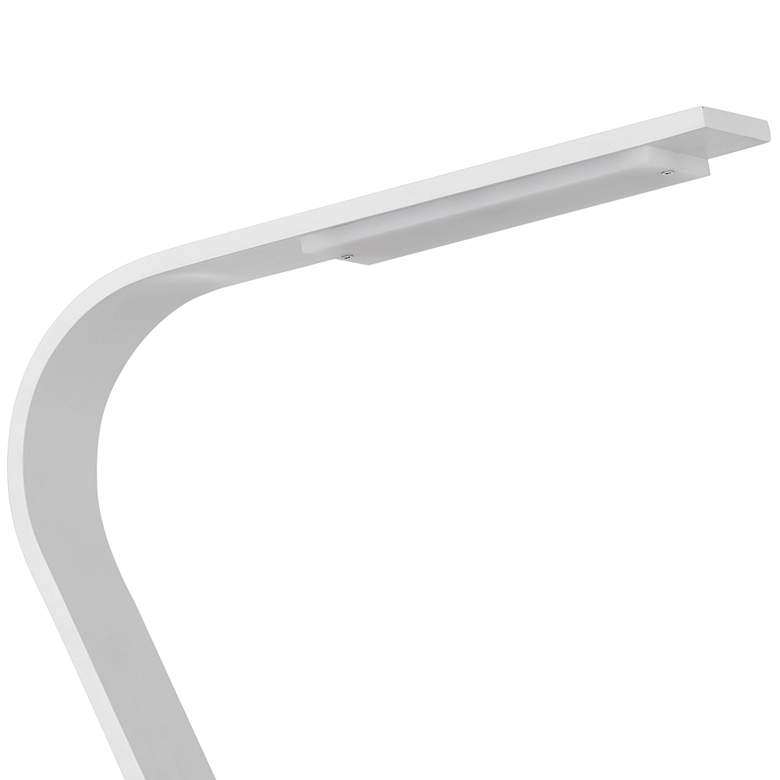 Convolution White LED Desk Lamp with USB Charging Ports