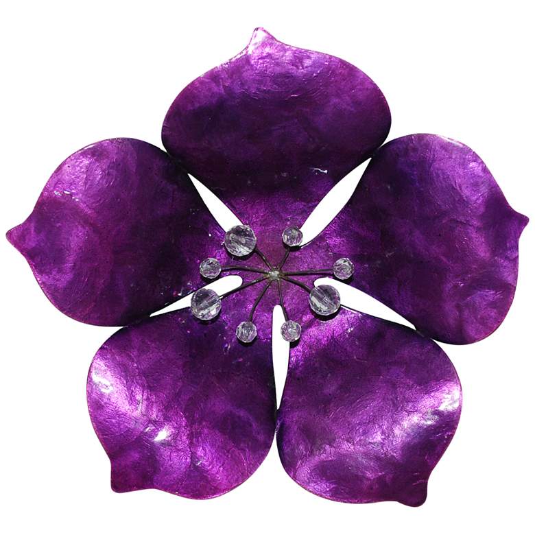 Eangee Flower 11" High Purple Capiz Shell Wall Decor