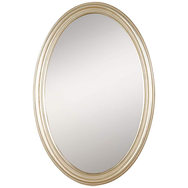 Uttermost Franklin Antique Silver 21" x 32" Oval Wall Mirror