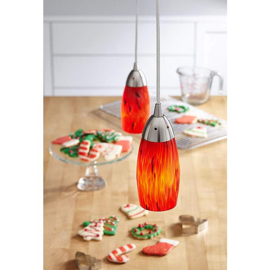 Milan Collection Fire Red Mini Pendant Chandelier