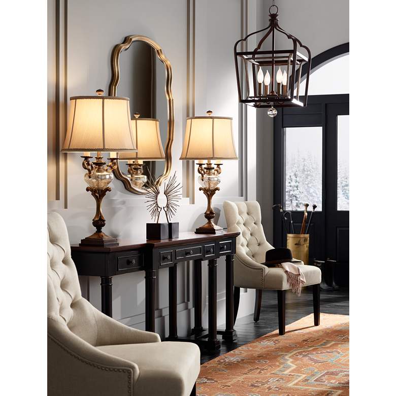 Astrapia 13" Wide Rubbed Sienna 4-Light Foyer Pendant