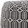 Trullo Black and White Traditional Hand Woven PET Yarn Pouf Ottoman
