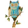 Eangee Owl 12" High Blue Capiz Shell Wall Decor