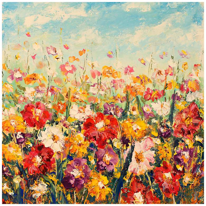 Floral Palette 24" Square Indoor-Outdoor Giclee Wall Art