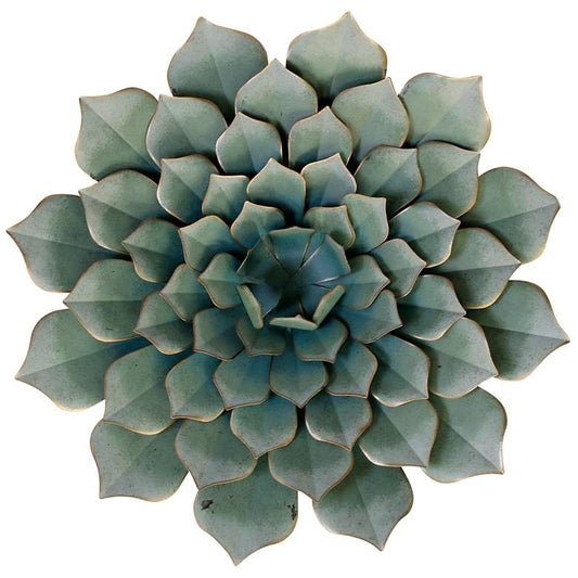 Metal Succulent Wall Art - Green