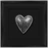 Silver Leafed Heart 9 1/4" Square Black Framed Wall Art