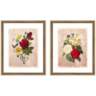Vintage Bouquet 22" High 2-Piece Framed Giclee Wall Art Set