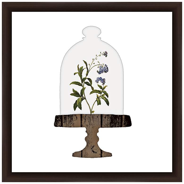 Floral Bell Jar II 18" Square Framed Giclee Wall Art