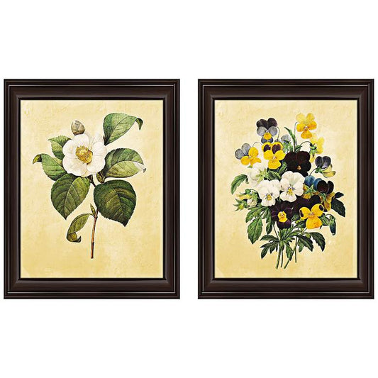 Botanicals 23 1/2" High 2-Piece Framed Giclee Wall Art Set