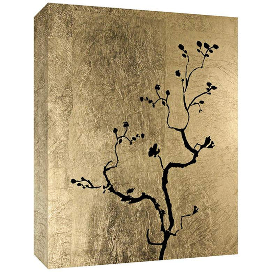 Tree on Gold II Embellished 24" High Canvas Wall Art