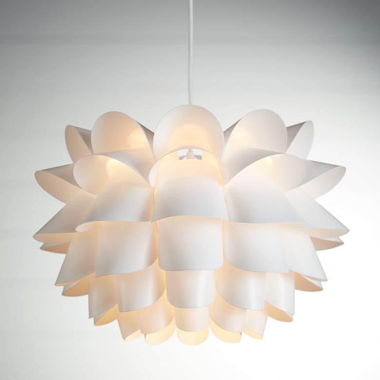 Possini Euro White Flower 19 1/2" Wide Pendant Chandelier