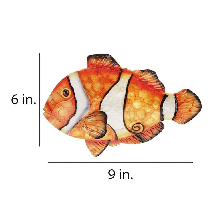Eangee Clown Fish 9" Wide Orange Capiz Shell Wall Decor