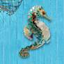 Eangee Seahorse 11"H Blue and Pearl Capiz Shell Wall Decor