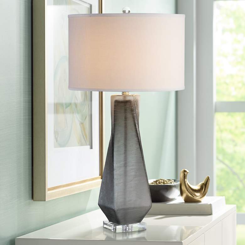 Annatoli Unpolished Charcoal Glass Table Lamp