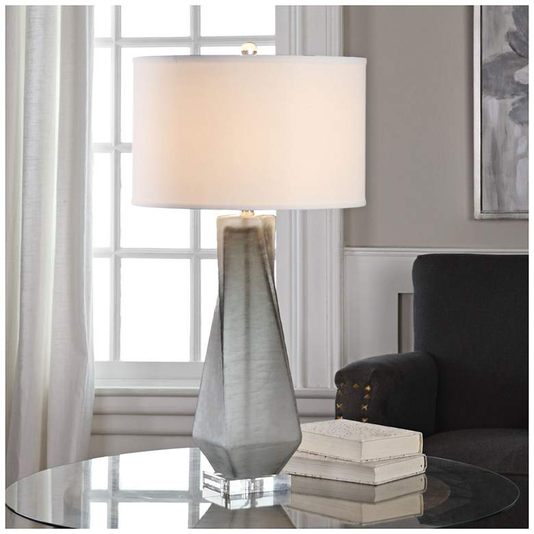 Annatoli Unpolished Charcoal Glass Table Lamp