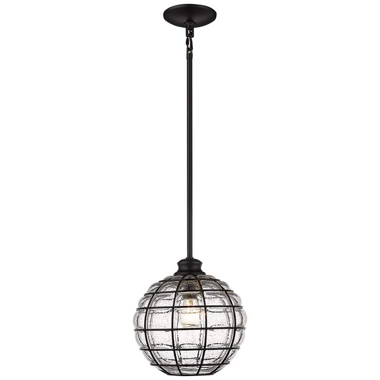 Powell 10" Wide Matte Black Mini Pendant Light