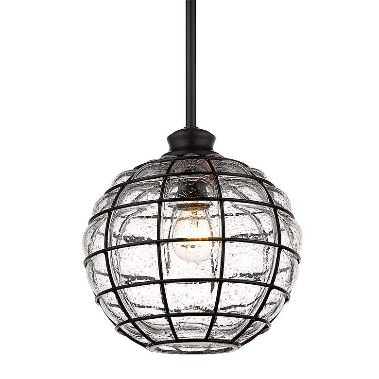 Powell 10" Wide Matte Black Mini Pendant Light