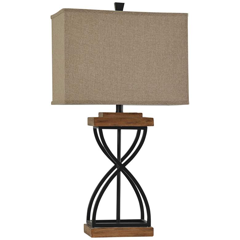 Elapse Black Wood Table Lamp