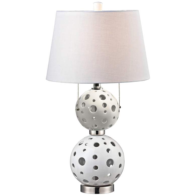 Dale Tiffany Encore Stacked Snowball White Table Lamp