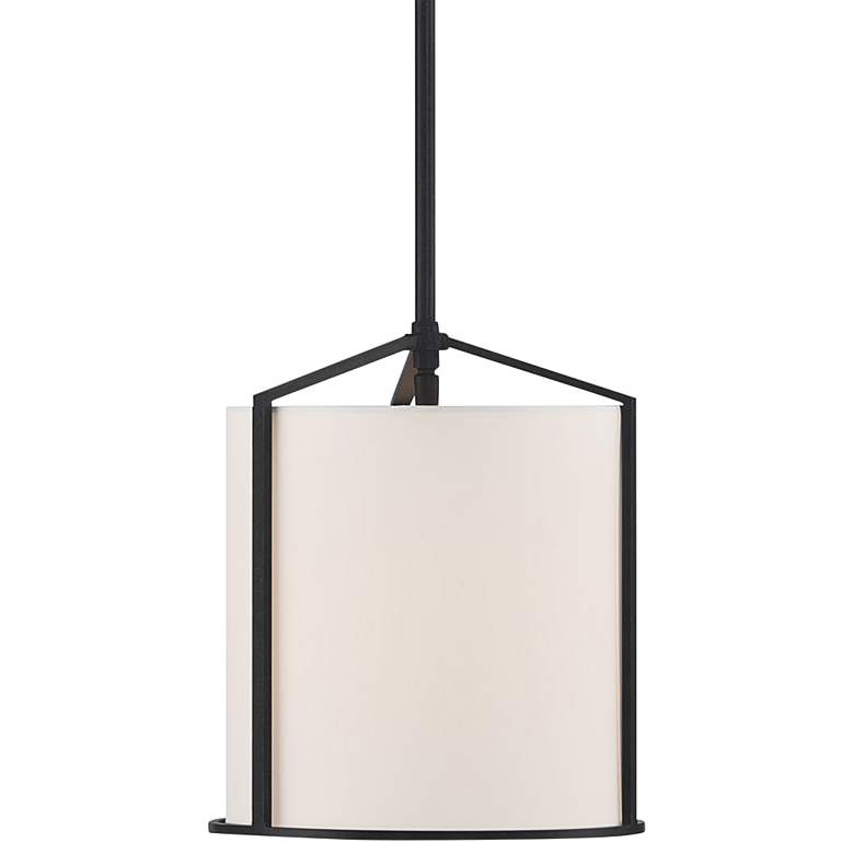 Crystorama Carlyn 10" Wide Black Steel Drum Mini Pendant