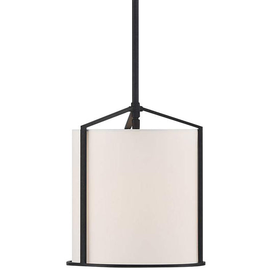 Crystorama Carlyn 10" Wide Black Steel Drum Mini Pendant